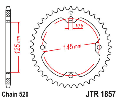 JT High CarbonSteel 38T RearSprocket for Yamaha Raptor 08-13 YFM250 04-13 YFM350