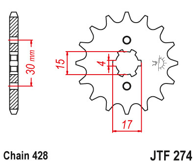 JT 14T 14 Tooth Front Sprocket For Honda 04-13 CRF100F 1979-85 XL100S JTF274.14
