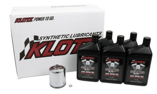 Klotz Oil Change Kit 5 qt 20W50 for Twin Cam Milwaukee 8 1999-2022