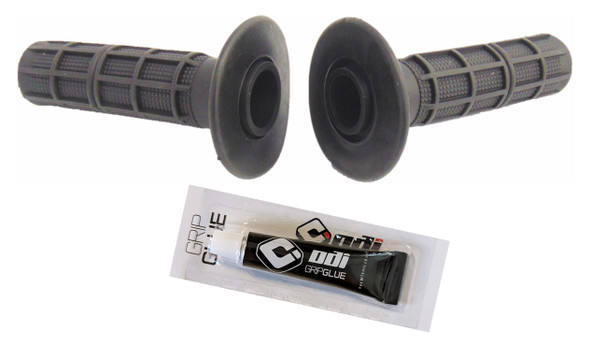 Motocross MX 7/8" 115mm Handlebar Dirt Bike Grips w/ Glue Black for Honda Yamaha