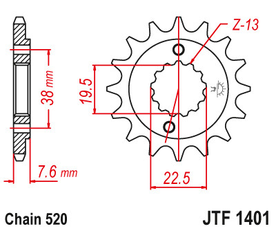 JT 14T 14 Tooth Front Sprocket for Kawasaki 2003-2006 KFX 400 KFX400 JTF1401.14