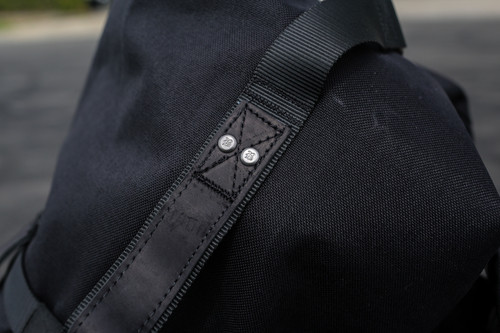Voyager Sissy Bar Backpack Bag Leather Cordura Black Burly Brand B15-1013B