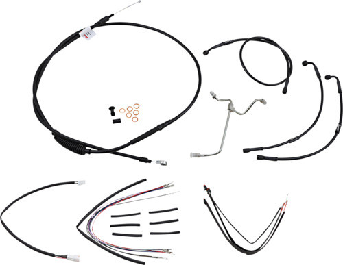 16" Ape Hanger Cable Kit Non-ABS Black Burly Brand B30-1171