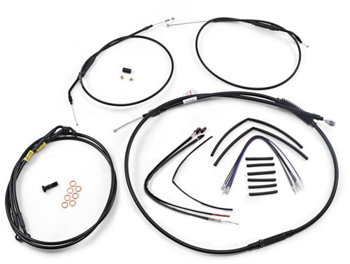 12" T-Bars Cable Kit Dual Disc Non-ABS Black Burly Brand B30-1200