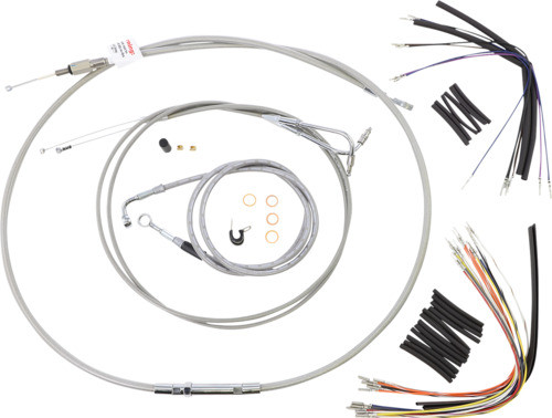 14" Ape Hanger Cable Kit Stainless Steel Burly Brand B30-1049