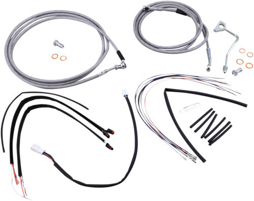 14" Ape Hanger Cable Kit ABS Stainless Steel Burly Brand B30-1161
