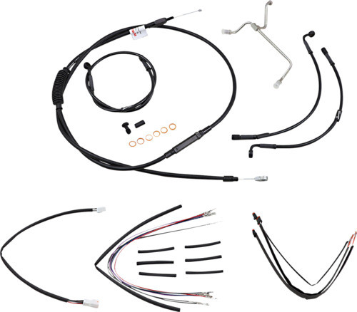 14" Ape Hanger Cable Kit Non-ABS Black Burly Brand B30-1170