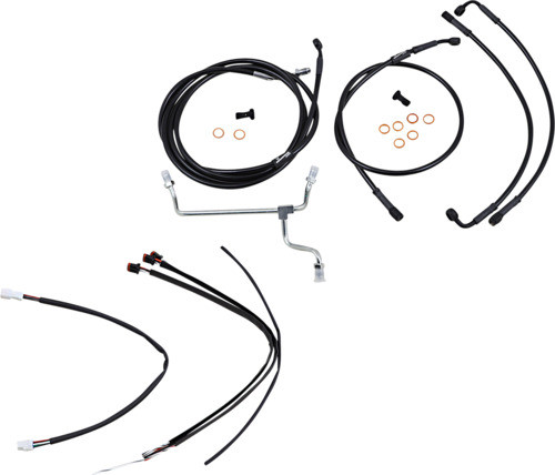 18-19" Ape Hanger Cable Kit Non-ABS Black Burly Brand B30-1184