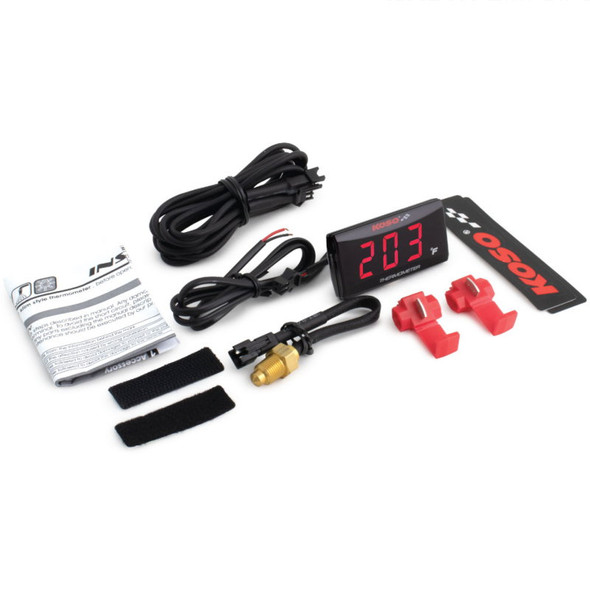 Koso Red Digital Super Slim Temperature Gauge BA024R10