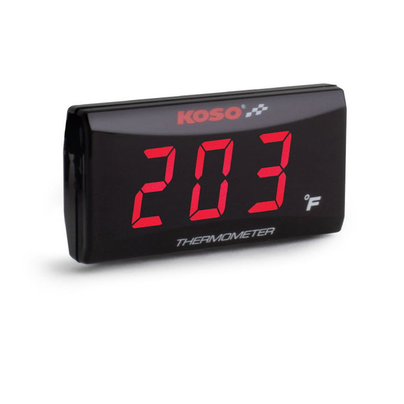 Koso Red Digital Super Slim Temperature Gauge BA024R10