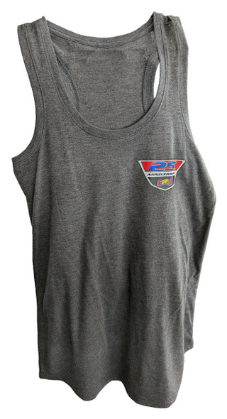 Cycles R Us 25th Anniversary Logo Dark Gray Racer Back Tank Top Large