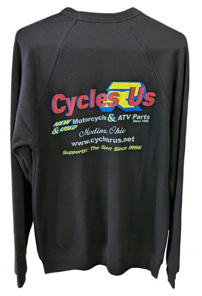 Cycles R Us 25th Anniversary Logo Black Crew Neck Sweatshirt 2X Large Unisex