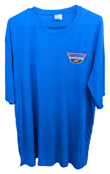Cycles R Us 25th Anniversary Logo Blue Performance Sport Tee Shirt XX Large