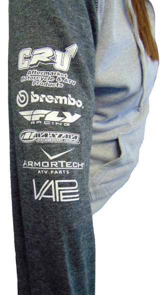 Cycles R Us Hoodie Sweatshirt Gray/Dark Gray Womans Cut X Small