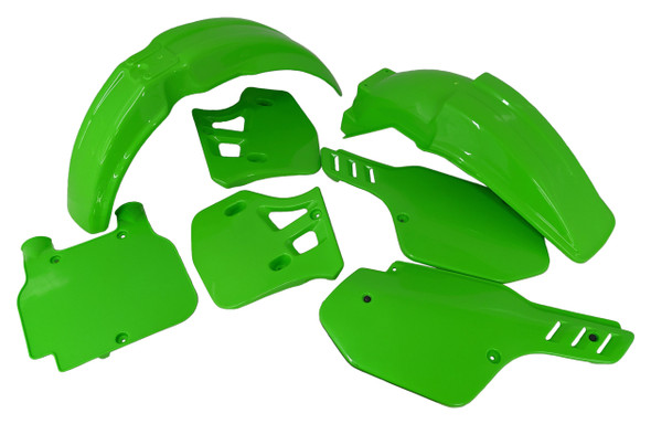 Body Plastic Side Cover Fenders Number Plate Green for Kawasaki 1989-92 KX 500