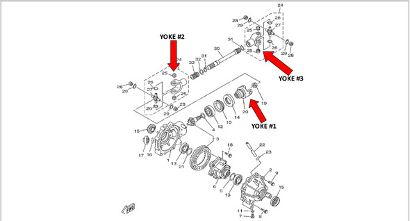 CRU Products Rear of Front Drive Shaft U-Joint Yoke 1997 98 99 YFM 350 Big Bear