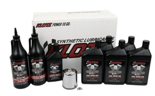 Klotz Complete Oil Service Kit 5 qt 20W50 for Twin Cam Milwaukee 8 1999-2022