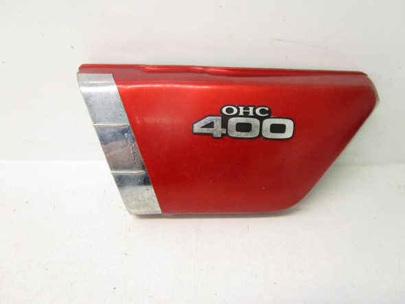 1975 75 Kawasaki KZ 400 Left Side Covers Red  36001-048-2K