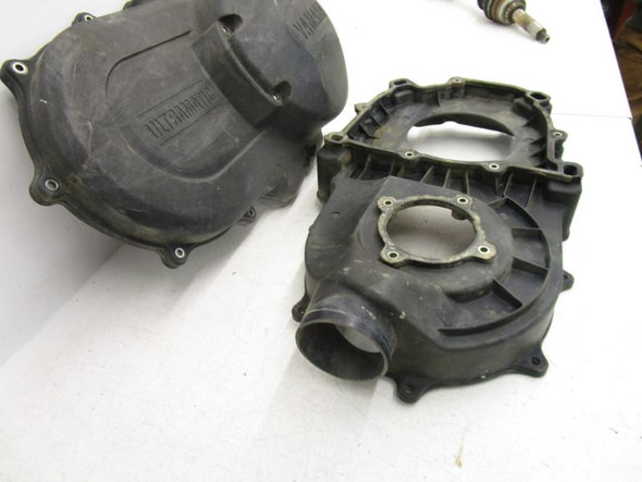02 Yamaha YFM 660 Grizzly Inner Outer Clutch Cover 5KM-15421-00-00 2002-2008