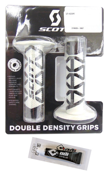 Scott Diamond 7/8 Grip wGlue MX Black White for Honda Kawasaki Yamaha Suzuki KTM