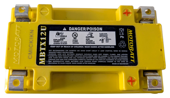 MotoBatt AGM Battery Replaces YB12BB2 YTX12BS YTX12 YTX14BS YTX14 L H Blem