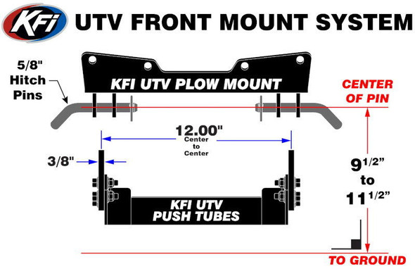 KFI Front Lower Receiver Hitch Plow Mount 105375 for Honda Big Red 700 2009-2013