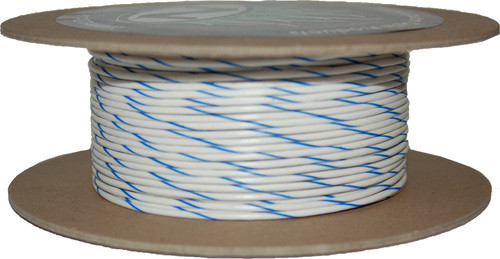 White Blue Stripe 100ft 18 gauge 18ga Primary Wire Namz NWR-96-100