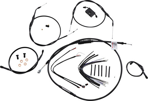 14" Ape Hanger Cable Kit ABS Black Burly Brand B30-1230