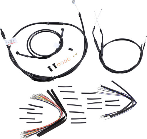 16" Ape Hanger Cable Kit Black Burly Brand B30-1035