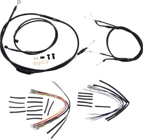 14" Ape Hanger Cable Kit Black Burly Brand B30-1034