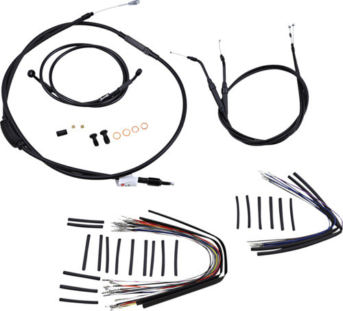 12" Ape Hanger Cable Kit Black Burly Brand B30-1039