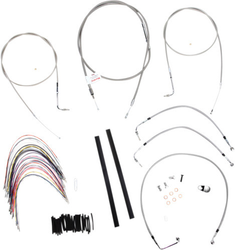 18-19" Ape Hanger Cable Kit Stainless Steel Burly Brand B30-1078