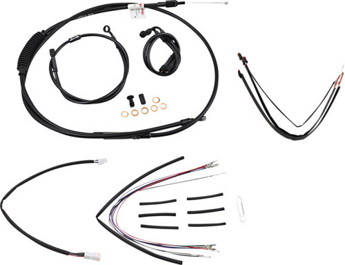 18-19" Ape Hanger Cable Kit Non-ABS Black Burly Brand B30-1172