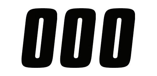 Factory Effex 3pk 4in Factory Number 0 Stickers Black 08-90000