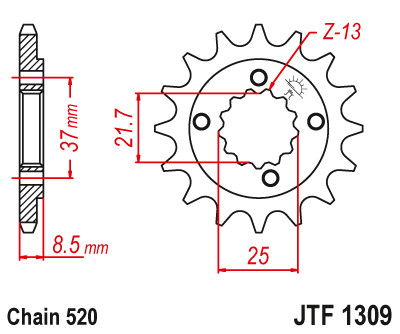 Fits Honda 1991-2000 XR600 XR 600 JT 14 Tooth Front Sprocket JTF1309.14T