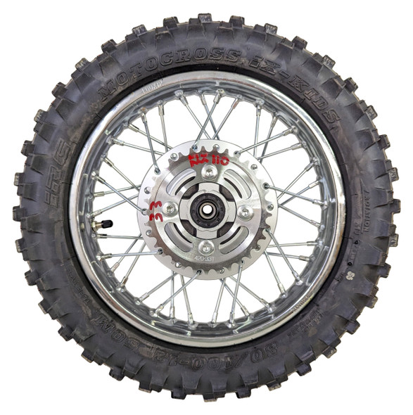 Complete Rear Rim Wheel Brake Sprocket Tire for 2002-09 Kawasaki KLX 110 KLX110