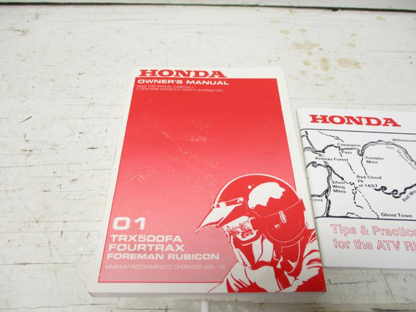 01 Honda TRX 500 FA Rubicon Owners Manual 2001