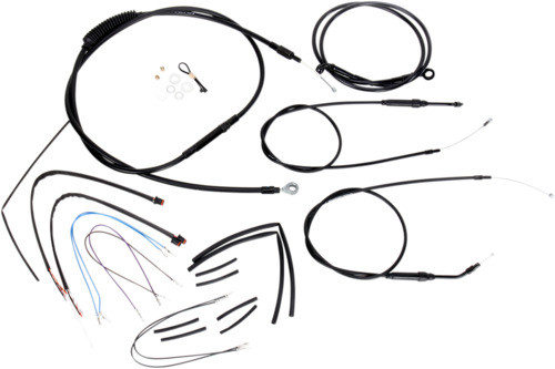 12" Ape Hanger Cable Kit Non-ABS Black Burly Brand B30-1067