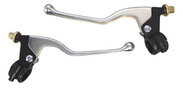 Clutch & Brake Lever Set with Perch Cable Adjuster for Honda RM YZ KX CR 125 500