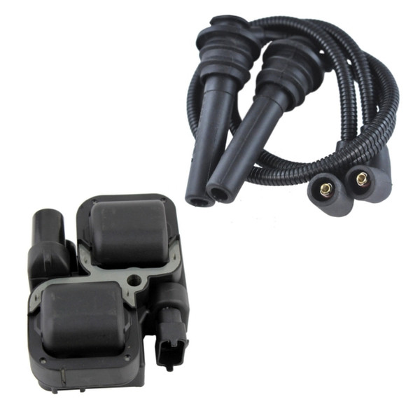 Kimpex HD Ignition Coil w Plug Caps 131698 Replaces Polaris 4014295 4017694