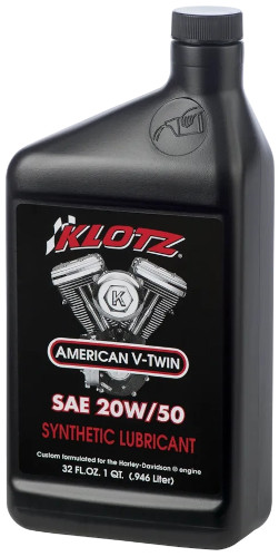 Klotz 5 qt Complete Oil Service Kit 20W50 for Evo Big Twin 1984-1999