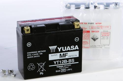 Yuasa AGM Maintenance-Free Battery YT12B-BS for Motorcycle