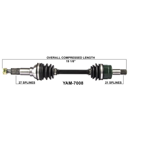 Tytaneum Front Right CV Axle 813-0198 for Yamaha Kodiak Grizzly 450 2003-2007