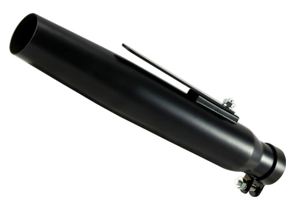 Voodoo Satin Black Cafe 15in Tapered Muffler 1.5in 1.75in Inlet Stainless VC402B