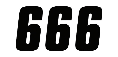 Factory Effex 3pk 7in Factory Number 6 Stickers Black 08-90086