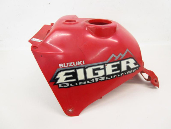02 Suzuki LTF 400F Eiger Manual Fuel Tank Cover Red 44271-38F10-YT9 2002-2007