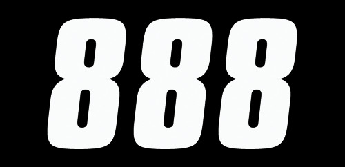 Factory Effex 3pk 6in Factory Number 8 Stickers White 08-90058