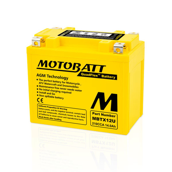 MotoBatt AGM Battery 00-06 for Honda TRX 350 Rancher 86-89 TRX350 D Fourtrax 4x4