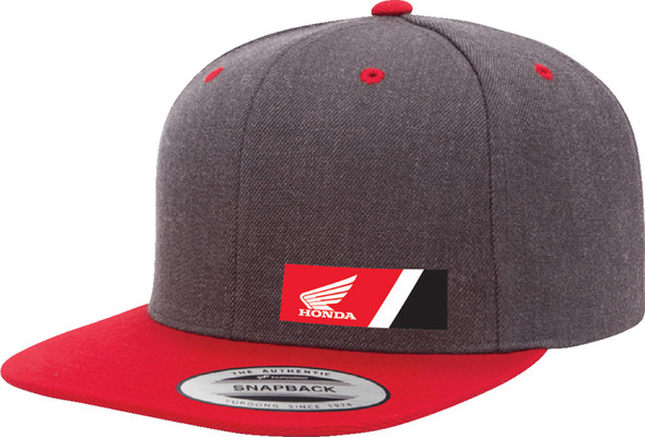 FX Honda Snapback Wedge Hat Heather Gray Red 27-86300