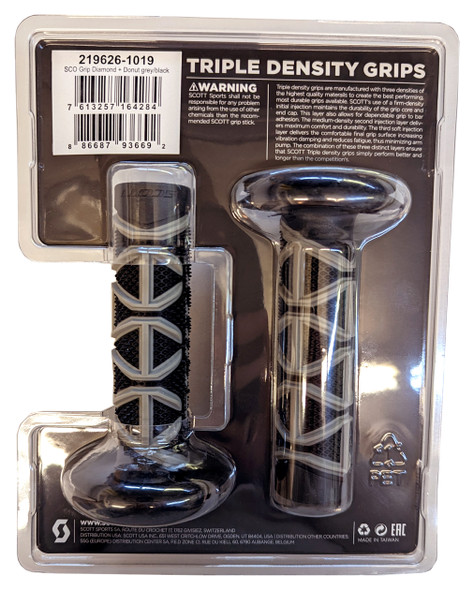 Scott Diamond 7/8 Grips MX Gray and Black fits Honda Kawasaki Yamaha with Glue